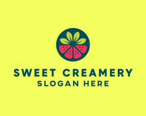 Strawberry Watermelon Fruit logo design