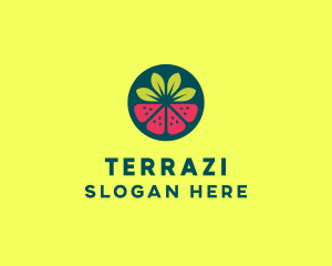 Strawberry Watermelon Fruit logo design