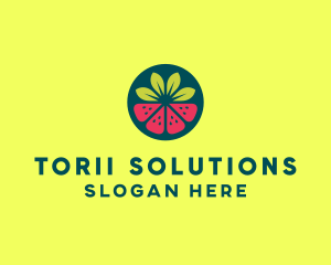 Strawberry Watermelon Fruit logo design