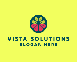 Strawberry Watermelon Fruit logo design