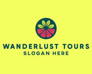 Strawberry Watermelon Fruit logo design