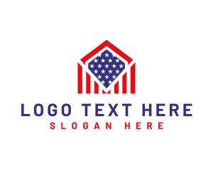 American - Real Estate USA House logo design