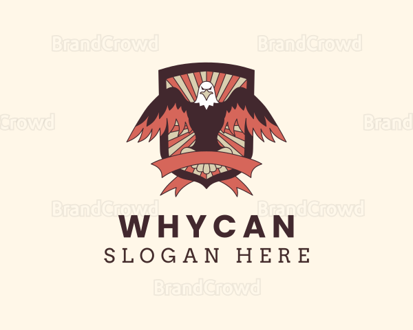 Hipster Eagle Shield Logo