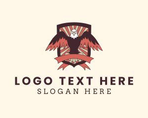 Lieutenant - Hipster Eagle Shield logo design