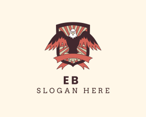 Hipster Eagle Shield  Logo