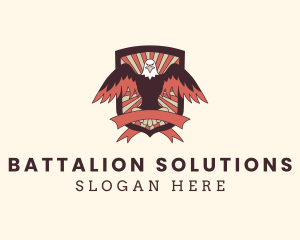 Hipster Eagle Shield  logo design