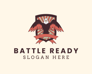 Infantry - Hipster Eagle Shield logo design