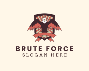 Hipster Eagle Shield  logo design