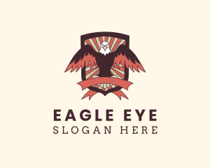 Hipster Eagle Shield  logo design