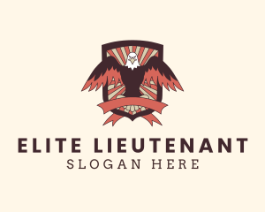 Lieutenant - Hipster Eagle Shield logo design