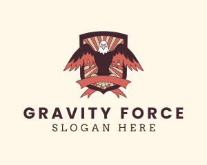 Hipster Eagle Shield  logo design