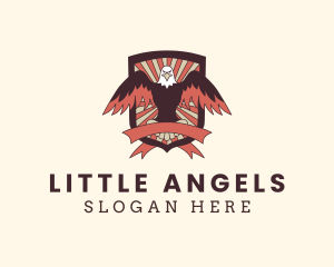 Aviation - Hipster Eagle Shield logo design