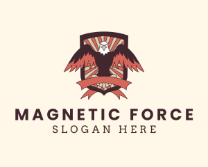 Hipster Eagle Shield  logo design