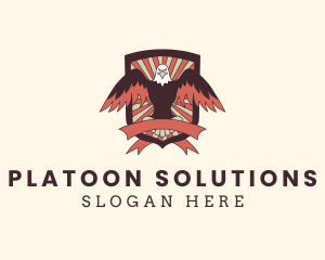 Hipster Eagle Shield  logo design