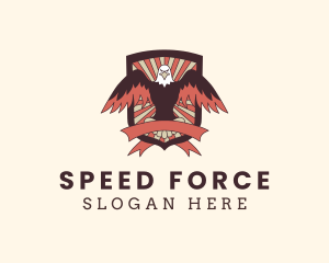 Hipster Eagle Shield  logo design