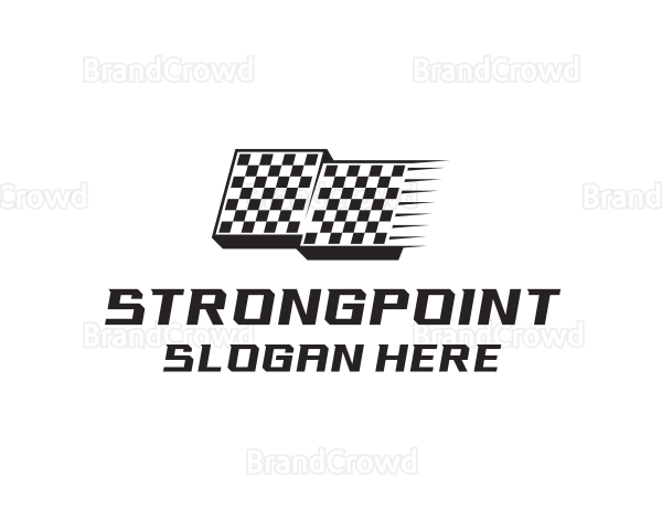 Race Flag Pit Stop Logo