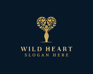 Heart Human Tree logo design