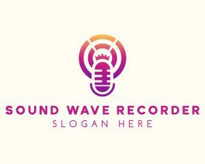 Abstract Microphone Recording logo design