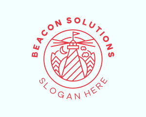 Marine Lighthouse Beacon logo design