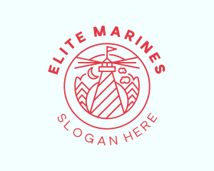 Marine Lighthouse Beacon logo design