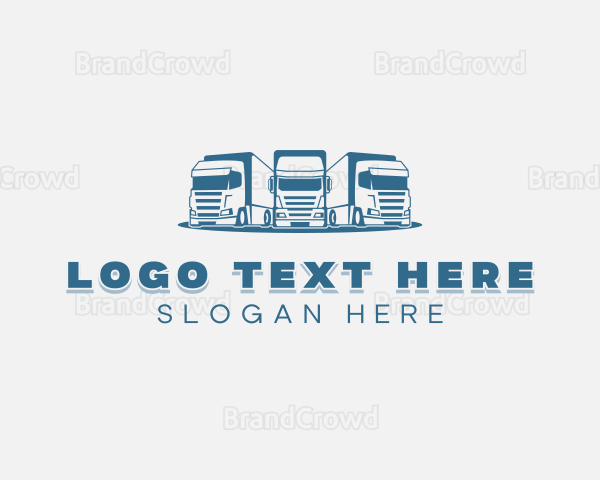 Trailer Truck Logistics Logo