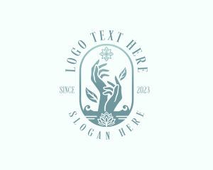 Lotus - Yoga Spa Hands logo design