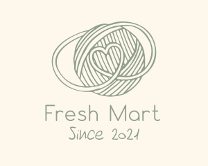 Knitter - Yarn Ball Heart logo design