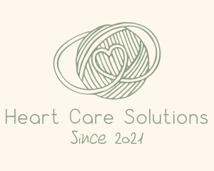 Yarn Ball Heart logo design