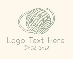 Crochet - Yarn Ball Heart logo design