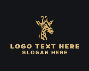 Golden Eagle - Giraffe Animal Zoo logo design