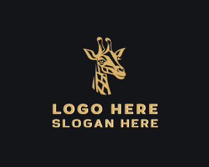 Snow Leopard - Giraffe Animal Zoo logo design