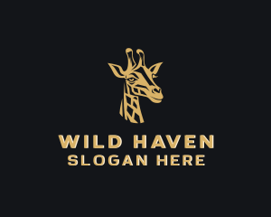 Giraffe Animal Zoo logo design