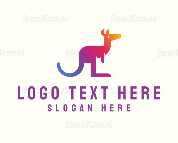 Gradient Kangaroo Animal Logo