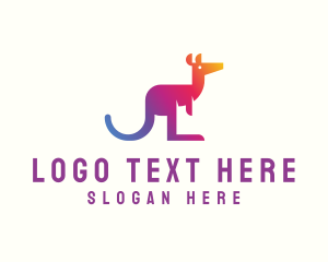 Animal - Gradient Kangaroo Animal logo design