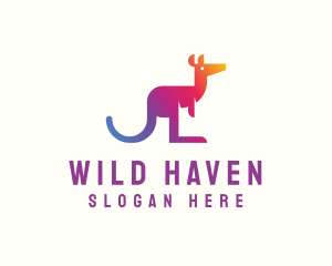 Gradient Kangaroo Animal logo design