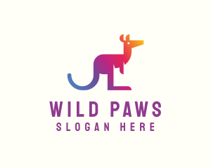 Gradient Kangaroo Animal logo design