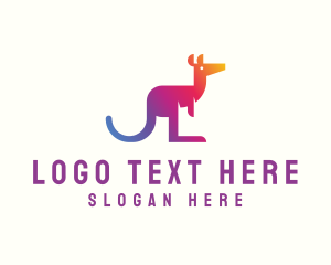 Kangaroo - Gradient Kangaroo Animal logo design