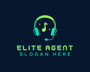Agent - Music DJ Headphones logo design