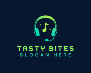 Playlist - Music DJ Headphones logo design
