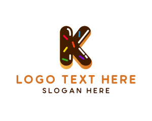 Bakery - Donut Pastry Letter K logo design