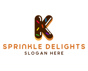 Sprinkle - Donut Pastry Letter K logo design