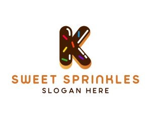 Sprinkles - Donut Pastry Letter K logo design