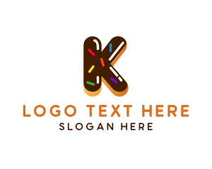 Toppings - Donut Pastry Letter K logo design