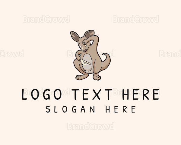 Confused Kangaroo Animal Logo