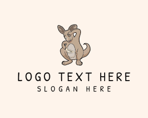 Zoo - Confused Kangaroo Animal logo design