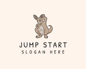 Confused Kangaroo Animal logo design