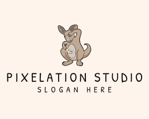 Confused Kangaroo Animal logo design