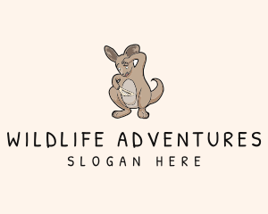 Confused Kangaroo Animal logo design