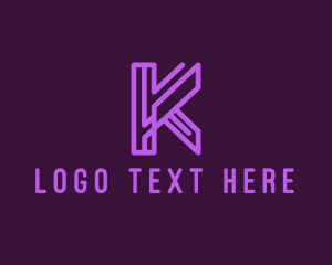 Disco - Purple Letter K logo design