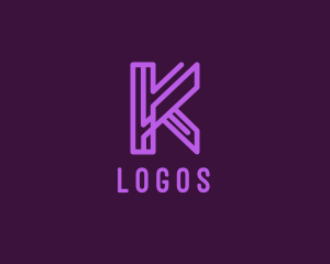 Disco - Tech Data Letter K logo design